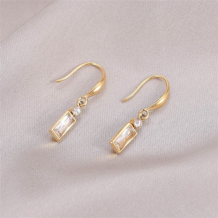 white zircon earrings