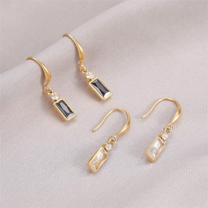 zircon drop earrings