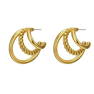 Üç Katlı Halka Küpe