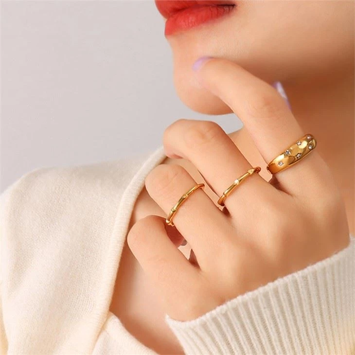 dome ring with stones