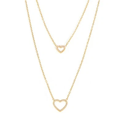 CZ Çift Katmanlı Kalp Kolye