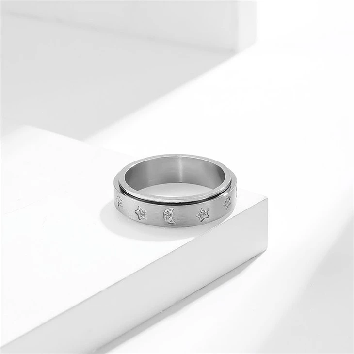 Moon And Star Spinner Ring high quality