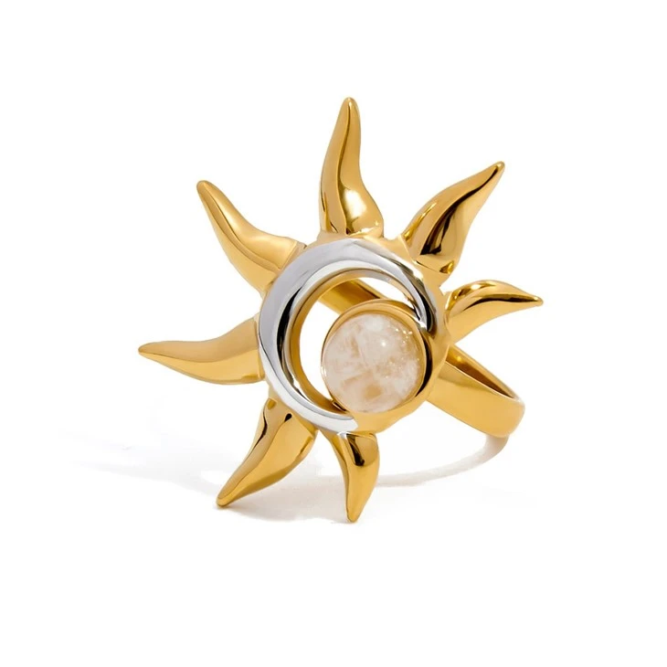 Moonstone Sun Ring high quality