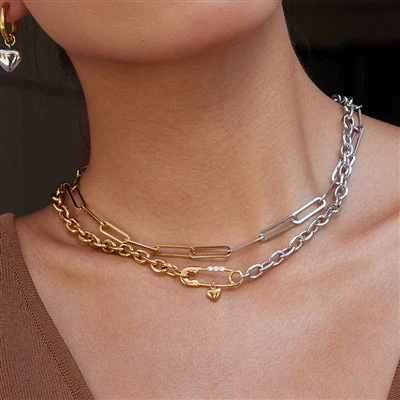 Kalp Charm Ataç Zincir Kolye