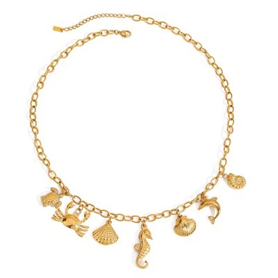 Paslanmaz çelik plaj cazibesi kolye