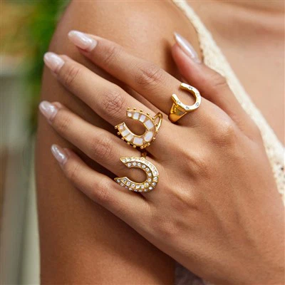 Paslanmaz Çelik At Nalı Yüzük