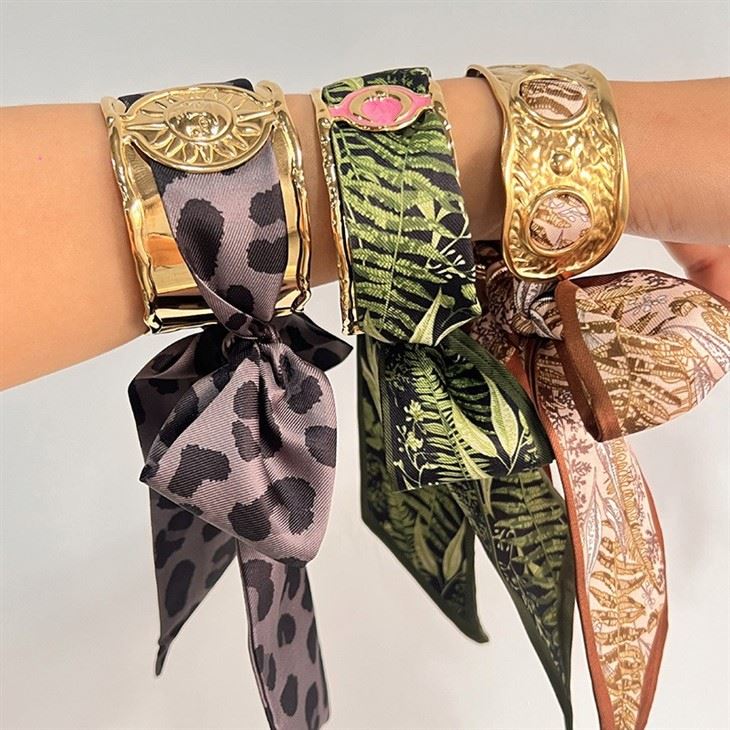 Wide Scarf Dot Cutout Cuff factory